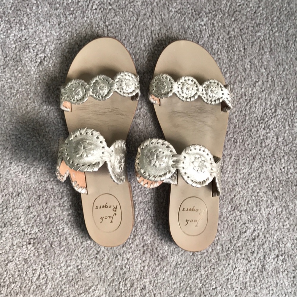 Jack Rogers in “Lauren” style, platinum color